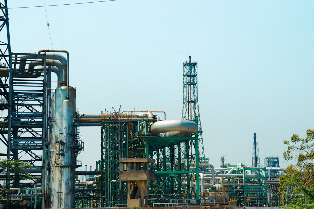 a factory with a lot of pipes and pipes